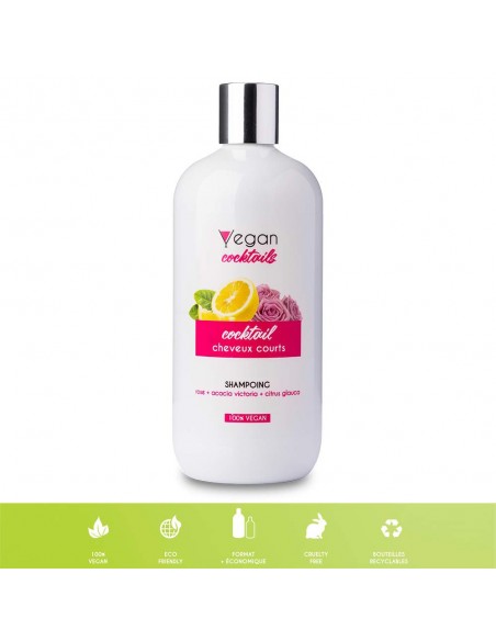 Shampoing Vegan Rose Cheveux Courts